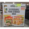Image 1 : ELLO 14 REUSABLE FOOD STORAGE BAGS