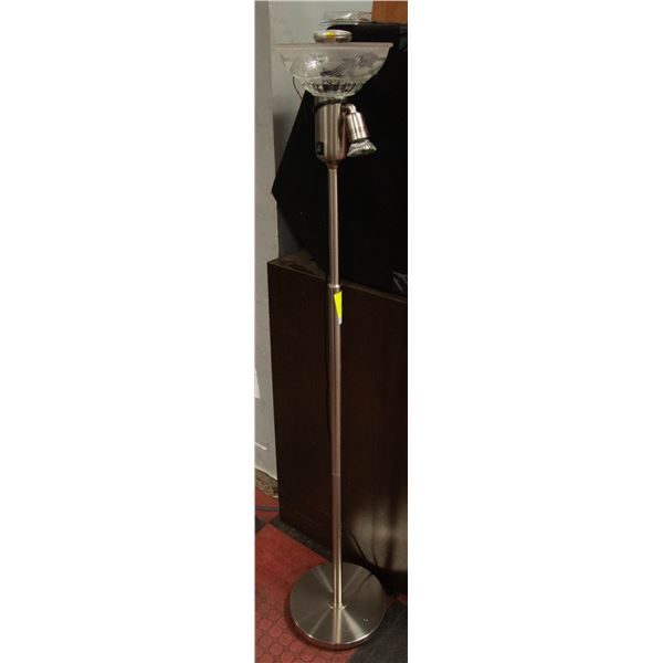SILVER/STAINLESS STEEL COLOUR STANDING LAMP