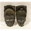 Image 1 : PAIR OF HAND CARVED WOODEN MASKS
