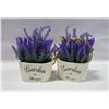 Image 1 : SET OF TWO ARTIFICIAL LAVENDERS IN WOODEN POTS