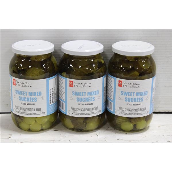 3X 1 L JARS OF PC SWEET PICKLES BB DATE