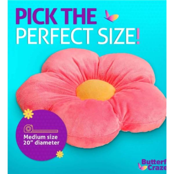 2X 20-INCH PINK BUTTERFLY CRAZE DAISY PILLOWS