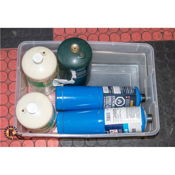 LOT OF ASSORTED FULL PROPANE CYLINDERS