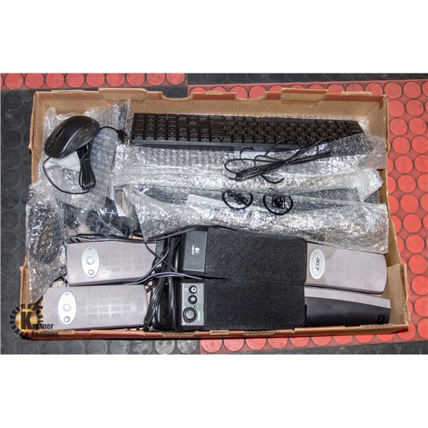 LOT OF NEW KEYBOARDS, MOUSES, SPEAKERS (OFFICE)