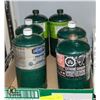 LOT OF 6 MINI GREEN PROPANE TANKS (FULL)