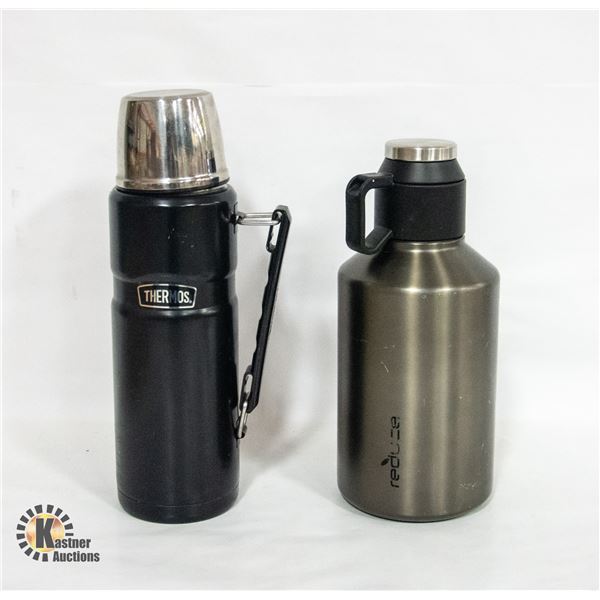 BOX WITH  THERMOS  BRAND STAINLESS STEEL