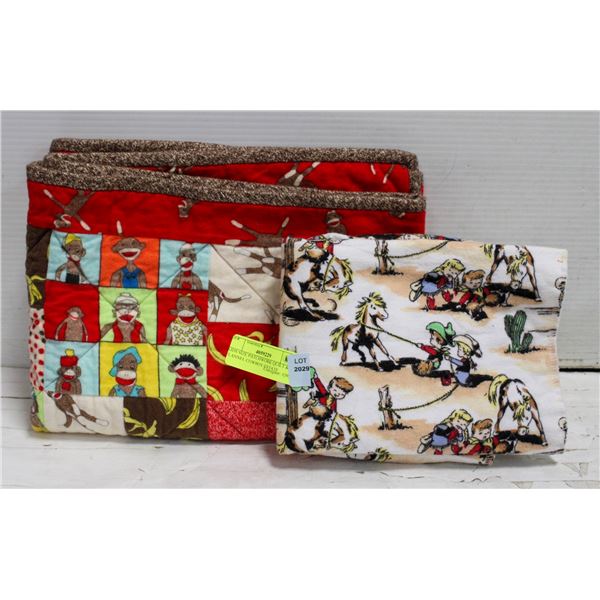 KIDS SIZE PATCHWORK QUILT & FLANNEL COWBOY-ESTATE