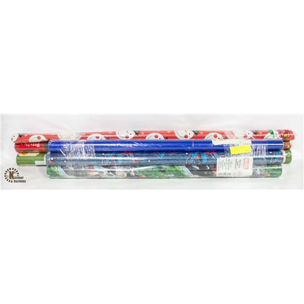 10 ROLLS OF NEW CHRISTMAS WRAPPING PAPER INCLUDES