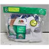 ANKLE SOCKS WHITE 6-12 SIZE 6-PACK FRUIT OF LOOM