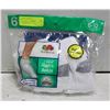 ANKLE SOCKS WHITE 6-12 SIZE 6-PACK FRUIT OF LOOM
