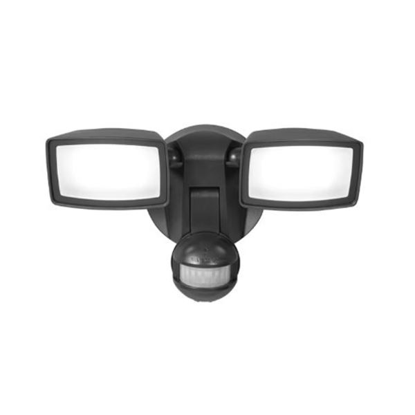 NEW DEFIANT LED TWIN HEAD FLOODLIGHT WITH TIMER