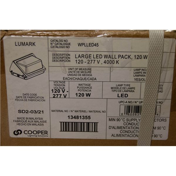 NEW COOPER LUMARK LARGE LED WALLPACK 120-277V