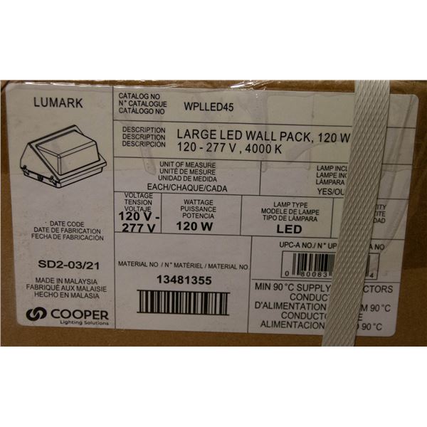 NEW COOPER LUMARK LARGE LED WALLPACK 120-277V