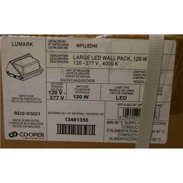 NEW COOPER LUMARK LARGE LED WALLPACK 120-277V