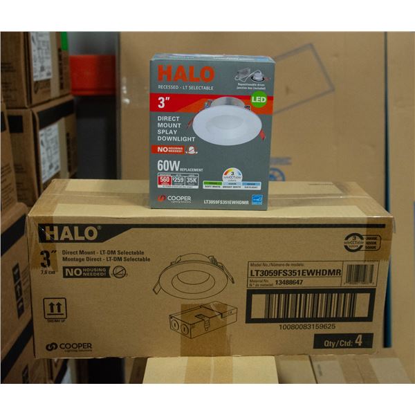 NEW CASE OF HALO RECESSED LT SELECTABLE 3" DIRECT