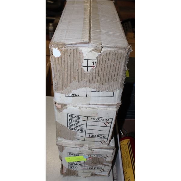 3 BOXES OF WHITE WALL TILES 15X7.5