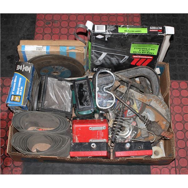 TRAY OF WELDING SUPPLIES
