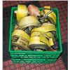 Image 1 : 9  - 2 INCH RATCHED STRAPS IN YELLOW CRATE