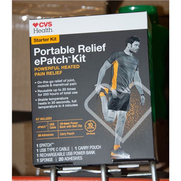 NEW CVS HEALTH PORTABLE RELIEF E PATCH STARTER KIT