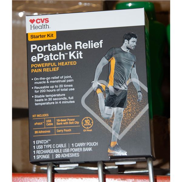 NEW CVS HEALTH PORTABLE RELIEF E PATCH STARTER KIT