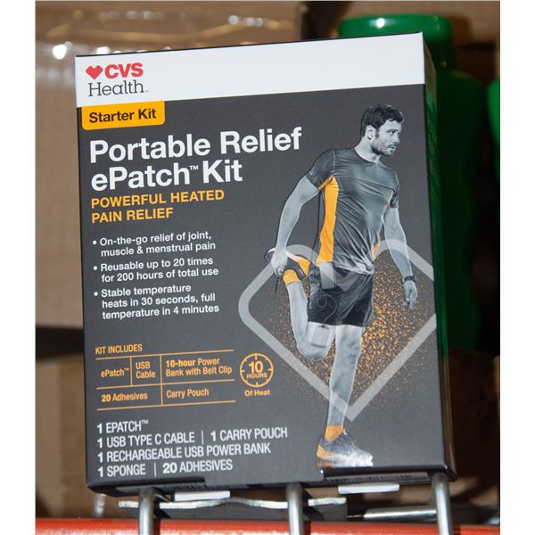 NEW CVS HEALTH PORTABLE RELIEF E PATCH STARTER KIT