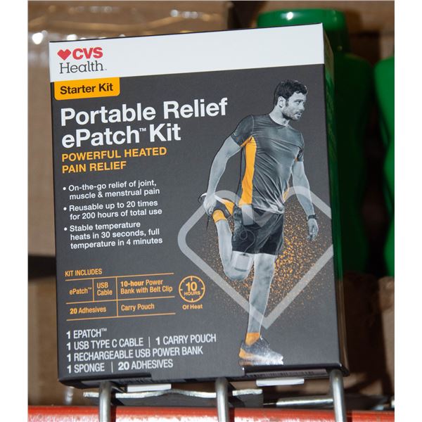 NEW CVS HEALTH PORTABLE RELIEF E PATCH STARTER KIT