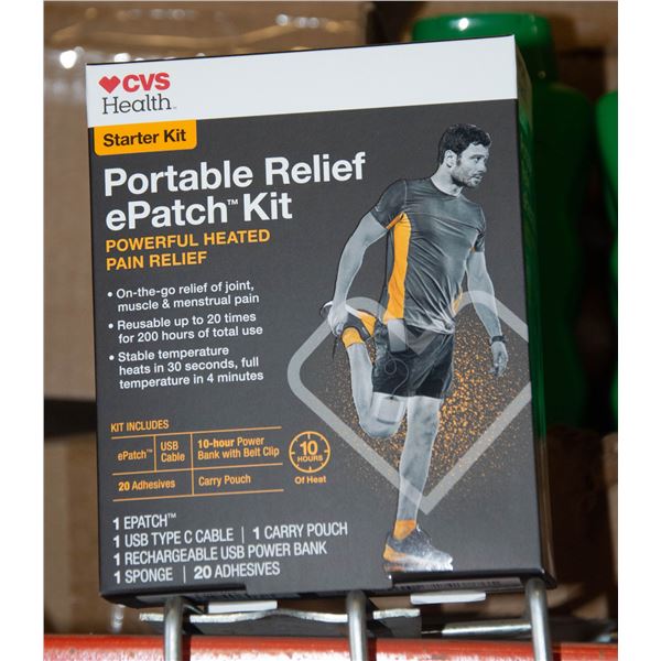 NEW CVS HEALTH PORTABLE RELIEF E PATCH STARTER KIT