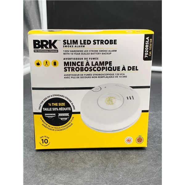 BRK Slim LED Strobe Smoke Alarm 120V Hardwire LED Strobe Smoke Alarm