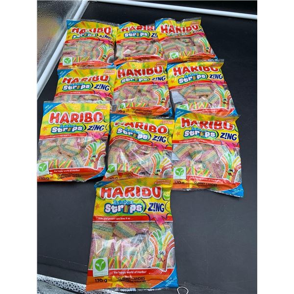 Haribo Rainbow Strips Zing Gummy Candies (10 x 170g)