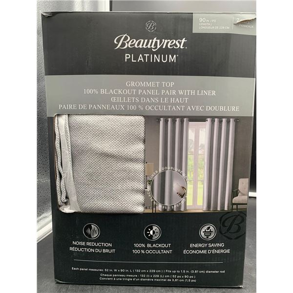 Beautyrest Platinum Grommet Top Blackout Pair with Liner with Noise Reduction (52in x 90in)