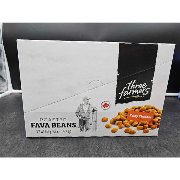 Three Farmers Roasted Fava Beans-Zesty Cheddar (12 x 40g)