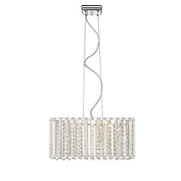 OVE Decors Patience LED Integrated Chandelier in Chrome with Crystal Accents