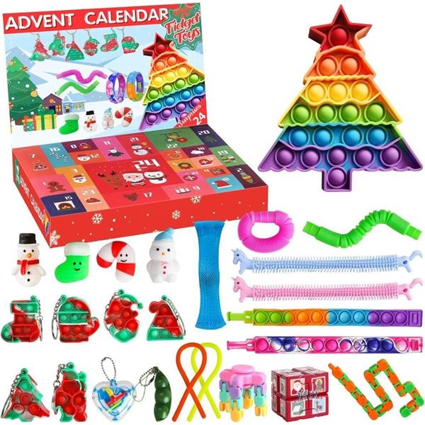 Advent Calendar, Christmas Gifts for Kids, Fidget Christmas Countdown Calendar with 24 Days of Surpr