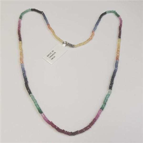 18K White Gold Ruby Emerald And Sapphire 16" Necklace, Suggested Retail Value $1000 (Estimated Selli