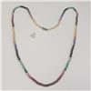 Image 1 : 18K White Gold Ruby Emerald And Sapphire 16" Necklace, Suggested Retail Value $1000 (Estimated Selli