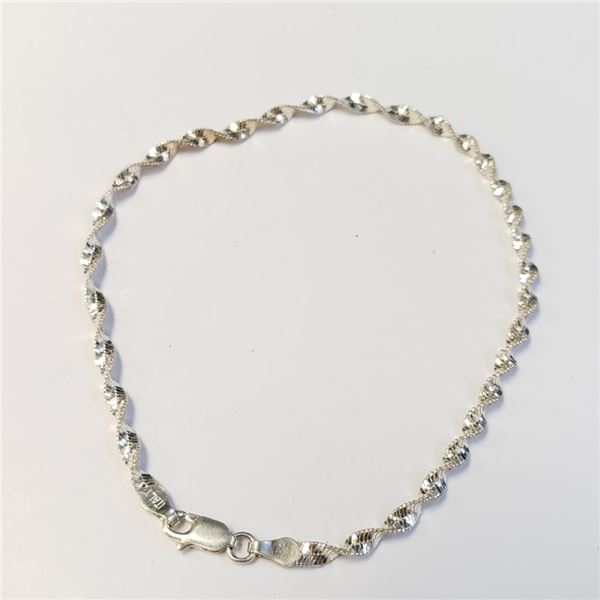 Silver 9" Anklet, Suggested Retail Value $60