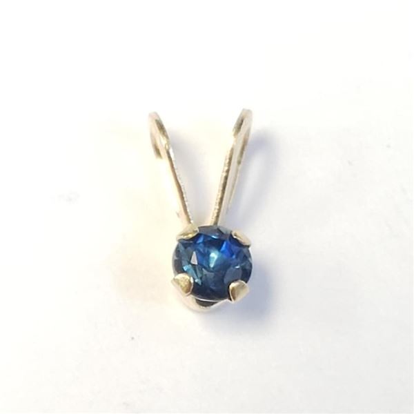 14K Yellow Gold Natural Sapphire (0.1ct) Pendant, Suggested Retail Value $120