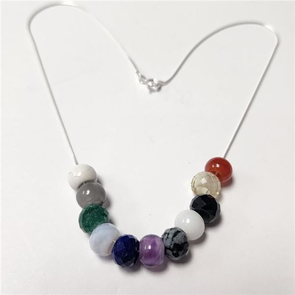 Silver Genuine Multi Gemstone 17" Necklace, Suggested Retail Value $300 (Estimated Selling Price fro
