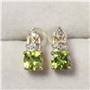 Image 1 : 10K Yellow Gold Peridot(1ct) Diamond(0.04ct) Earrings, Suggested Retail Value $1000 (Estimated Selli