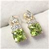 Image 2 : 10K Yellow Gold Peridot(1ct) Diamond(0.04ct) Earrings, Suggested Retail Value $1000 (Estimated Selli
