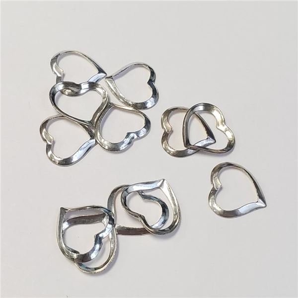 Silver Pack Of 12 Floating Heart Set, Suggested Retail Value $60