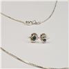 Image 2 : Silver 16" Chain And Cz Earring Set, Suggested Retail Value $60