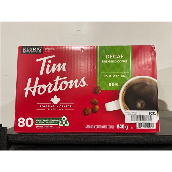 Tim Hortons Decaf Fine Grind Coffee-Medium Roast (80 K-cup Pods)