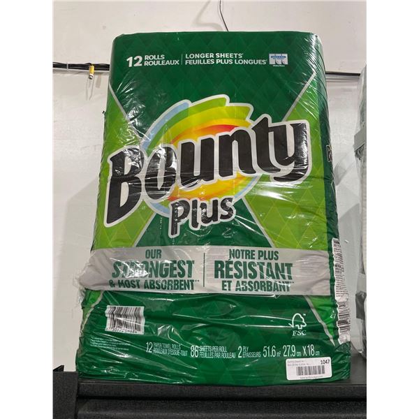 Bounty Plus Paper Towel Rolls (12 rolls)