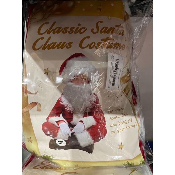 Classic Santa Children's Costume 10pcs (Youth M) Jacket, Pants, Boot Covers, Goves, Belt, Hat, Beard