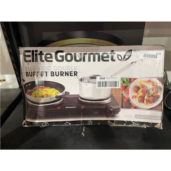 Elite Gourmet Electric Buffet Burner, 2 burners. Model EDB-302BF#