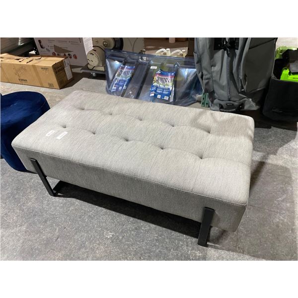 48in x 24in Upholstered Coffee Table, Grey Tufted