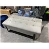Image 1 : 48in x 24in Upholstered Coffee Table, Grey Tufted