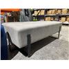 Image 2 : 48in x 24in Upholstered Coffee Table, Grey Tufted