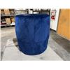 Image 2 : Crushed Blue Velvet Tufted Ottoman 16in x 18in Tall